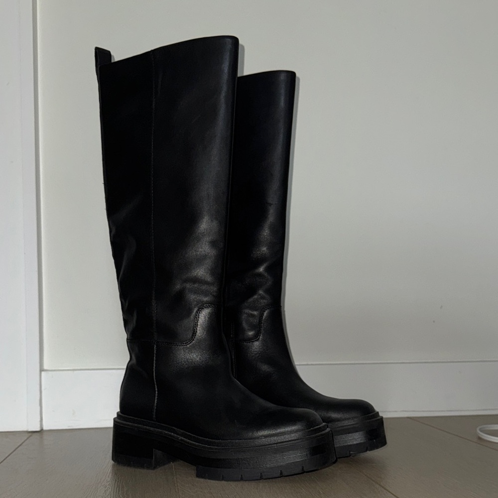 Sam Edelman black Knee-High Leather Boots